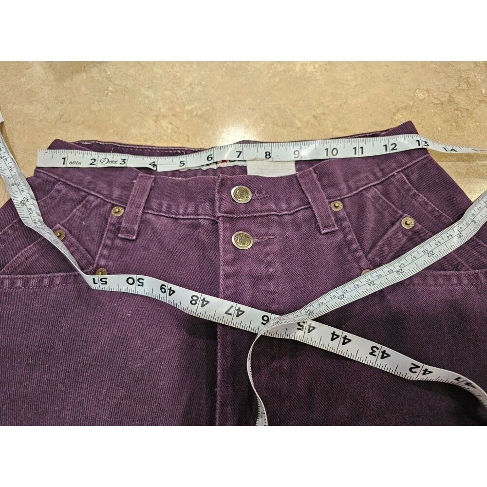 Women's Vintage ZENA High‎ Waisted Purple Denim Jeans Tapered Leg Waist 26" USA - Picture 7 of 8